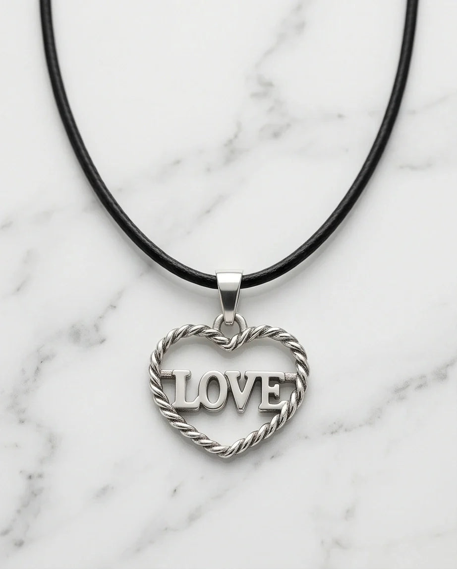 The Sweet Bond: Twisted Heart "LOVE" Pendant Necklace