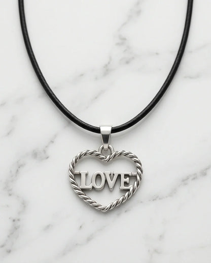 The Sweet Bond: Twisted Heart "LOVE" Pendant Necklace