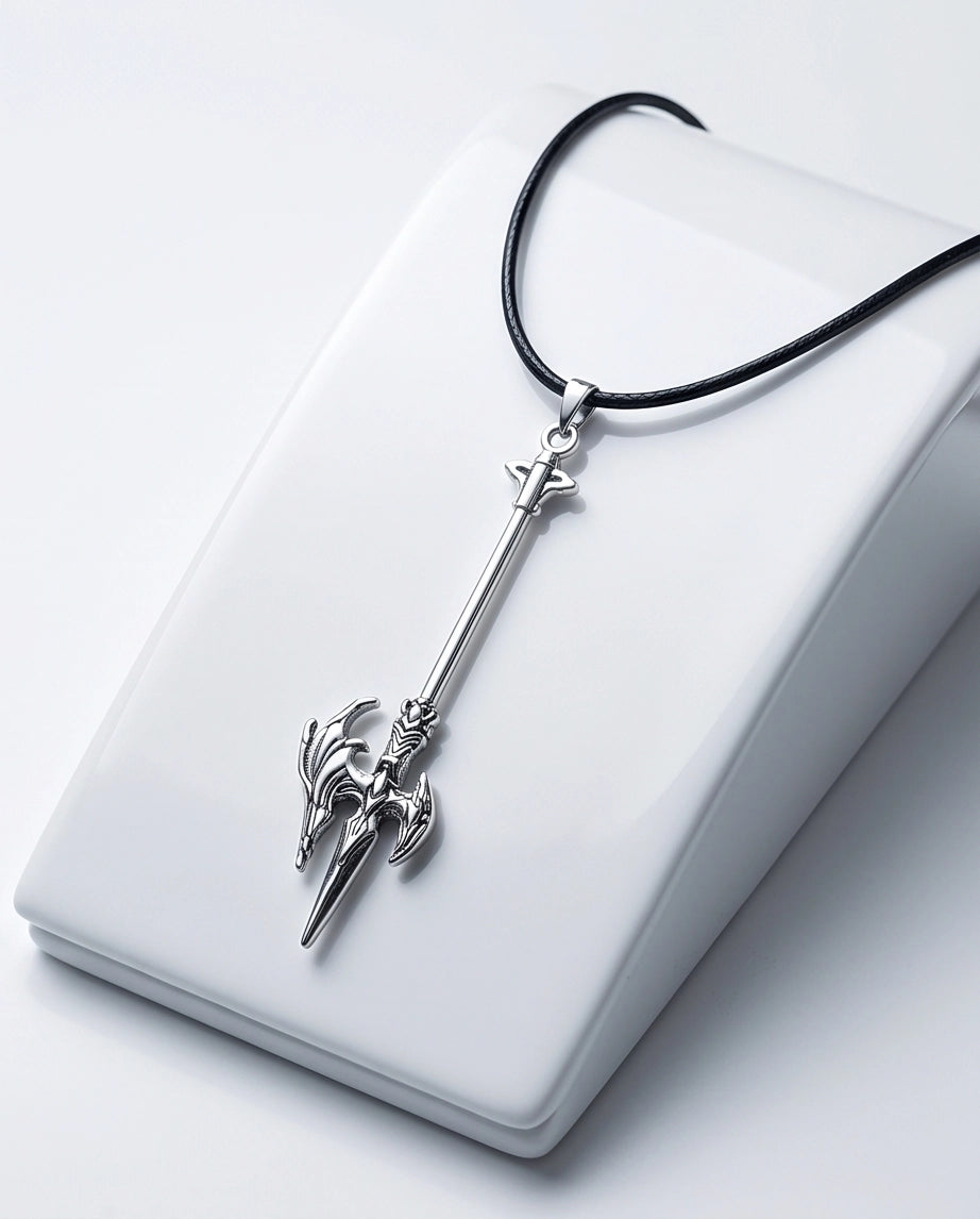 Winged Halberd Spear Necklace