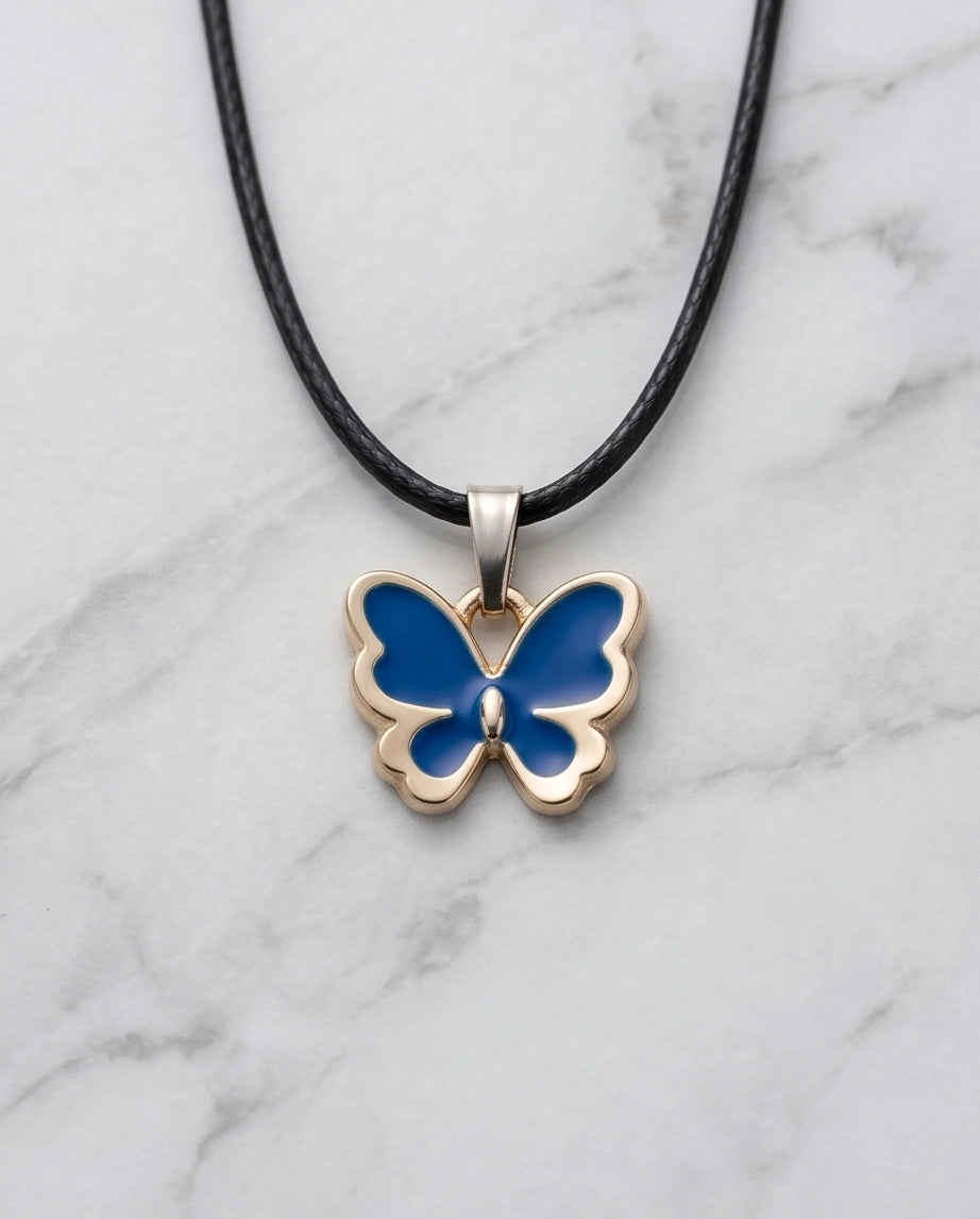 Midnight Blue Butterfly Pendant