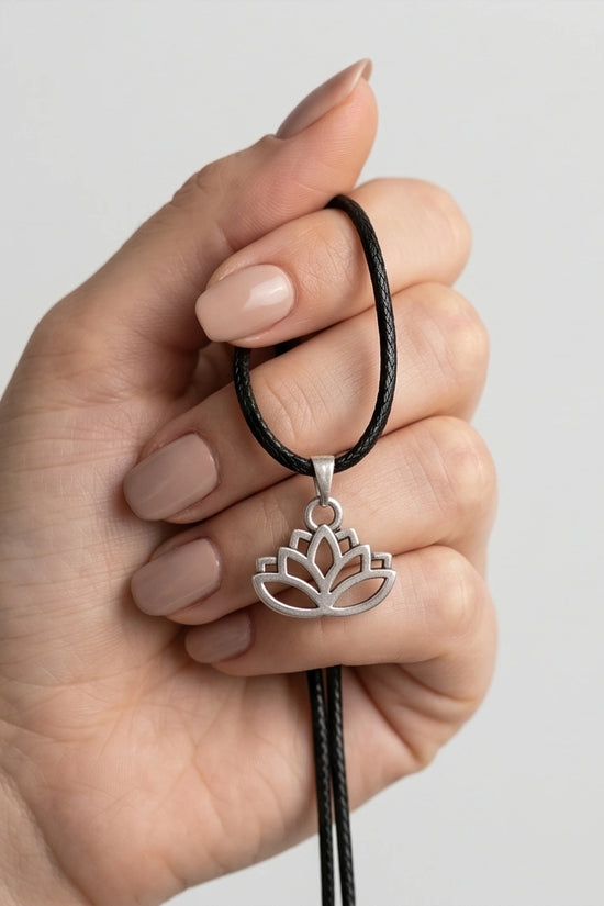 The Pure Spirit: Half-Bloom Minimalist Lotus Pendant Necklace