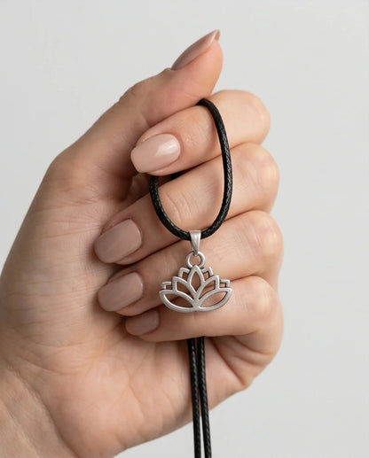 The Pure Spirit: Half-Bloom Minimalist Lotus Pendant Necklace