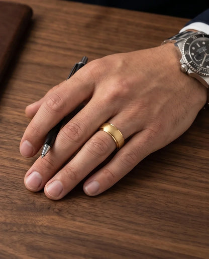 Classic Brushed Gold Band Ring