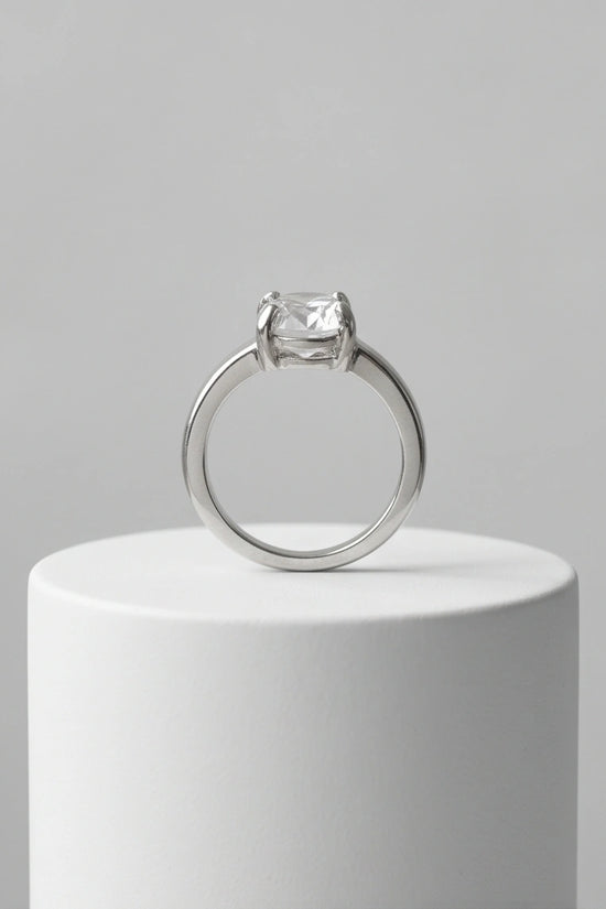 Sterling Silver Oval-Cut Moissanite Solitaire Ring