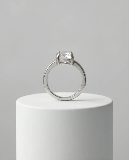 Sterling Silver Oval-Cut Moissanite Solitaire Ring