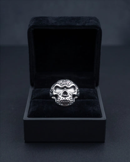 Tribal Cranium Engraved Skull Ring