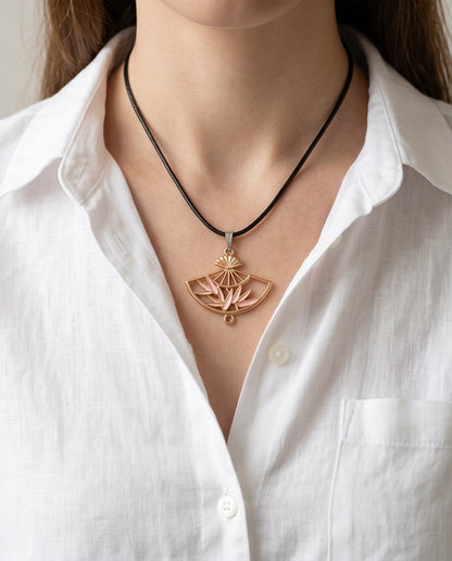 Blush Pink Fan Pendant Necklace