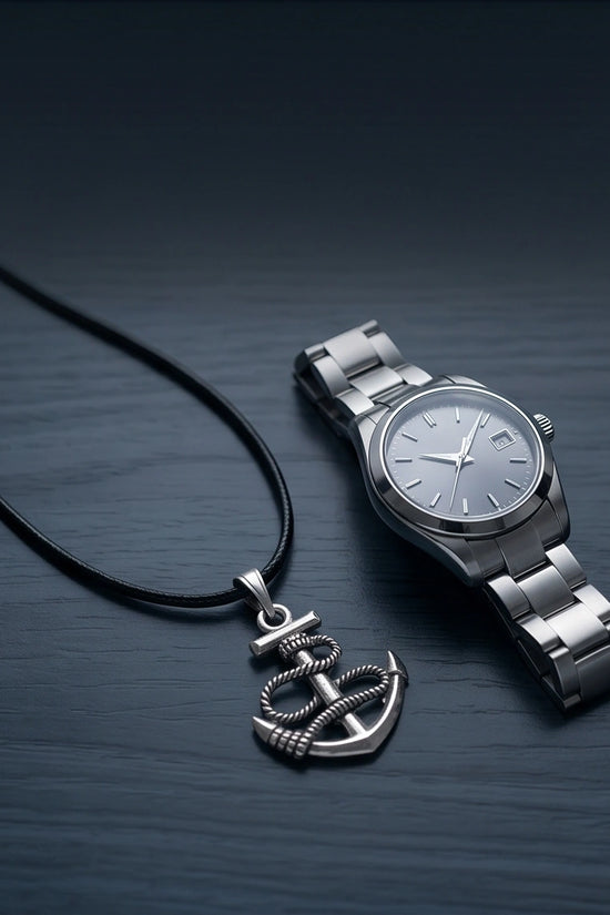 The Maritime Hope: Vintage Anchor & Rope Pendant Necklace
