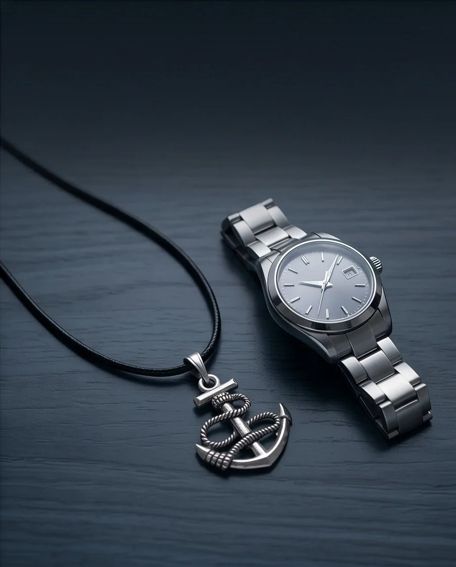The Maritime Hope: Vintage Anchor & Rope Pendant Necklace