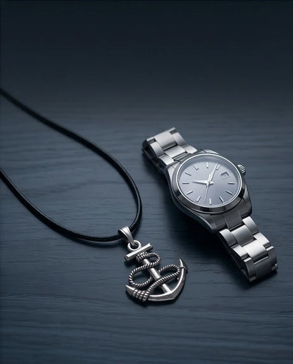 The Maritime Hope: Vintage Anchor & Rope Pendant Necklace