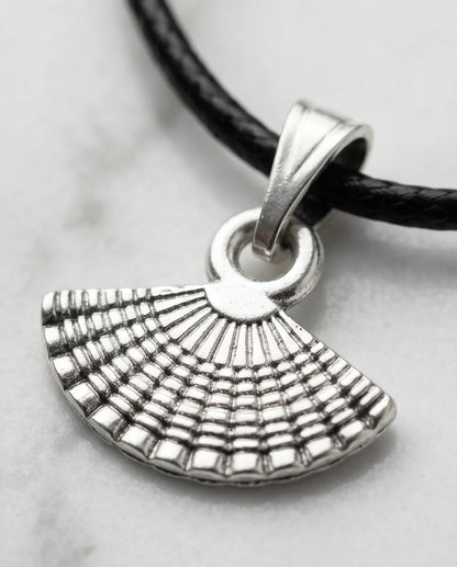 Silver Hand Fan Pendant Necklace