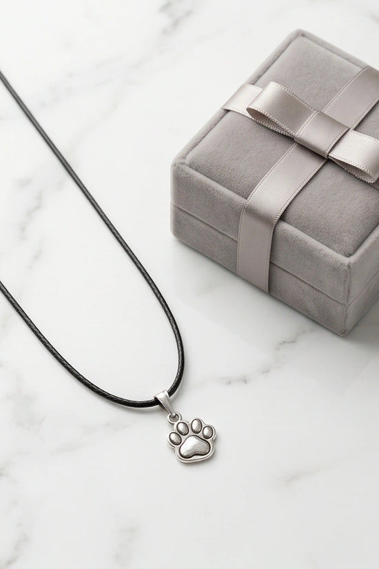 Silver Animal Paw Print Necklace