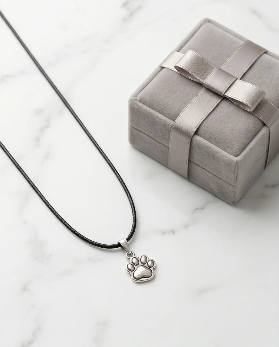 Silver Animal Paw Print Necklace