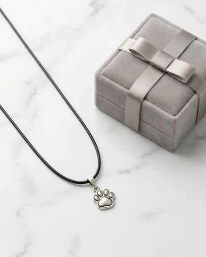 Silver Animal Paw Print Necklace
