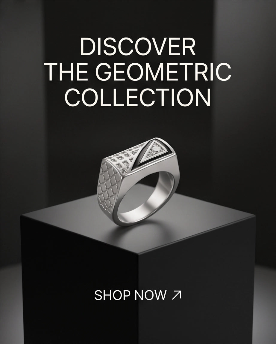 Split-Face Onyx & Clear Crystal Diamond-Mesh Silver Ring