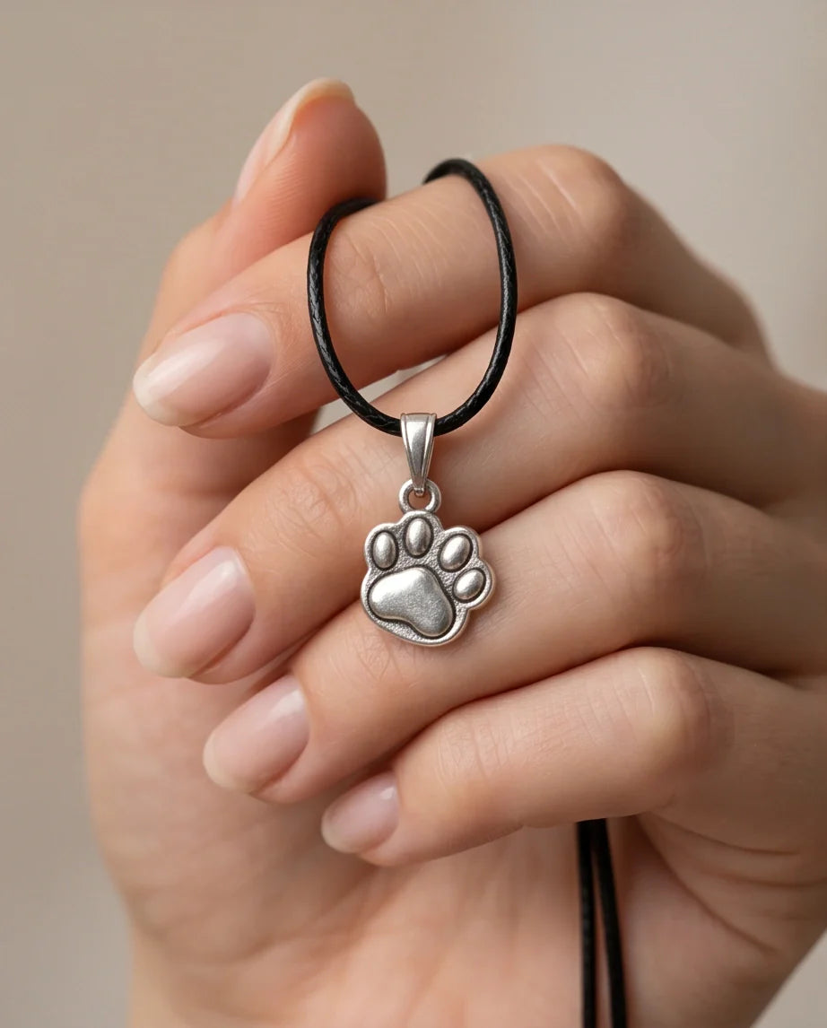 Silver Animal Paw Print Necklace