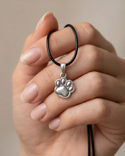 Silver Animal Paw Print Necklace