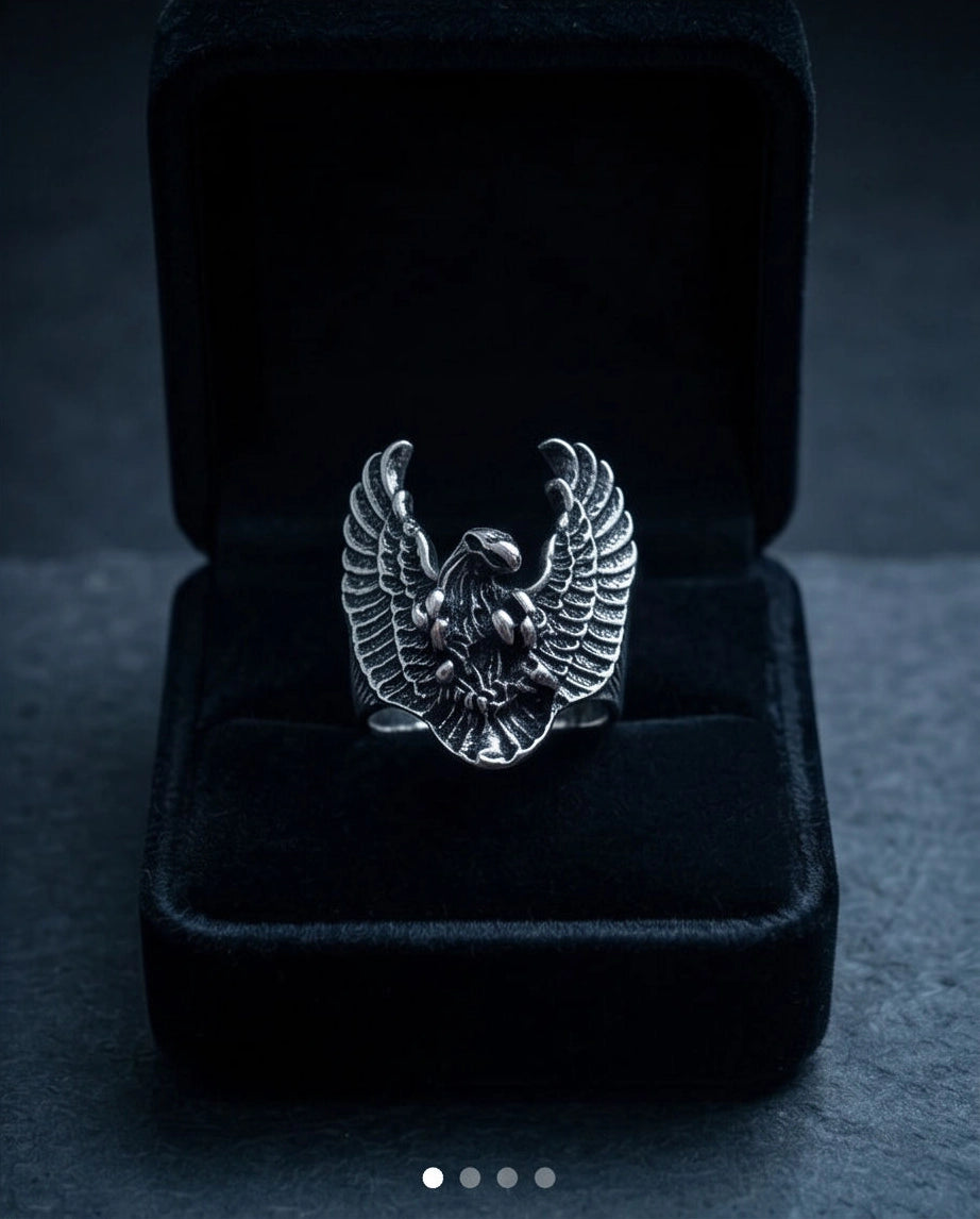 Oxidized Silver Phoenix Sculpted Ring