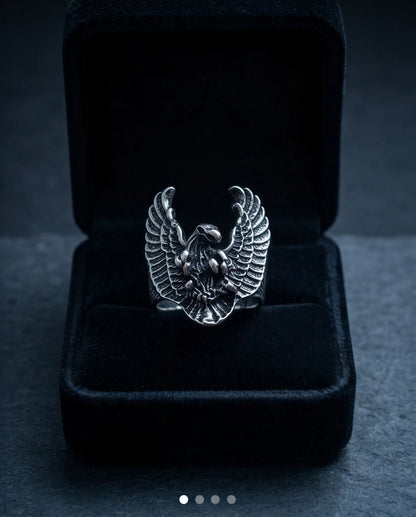Oxidized Silver Phoenix Sculpted Ring