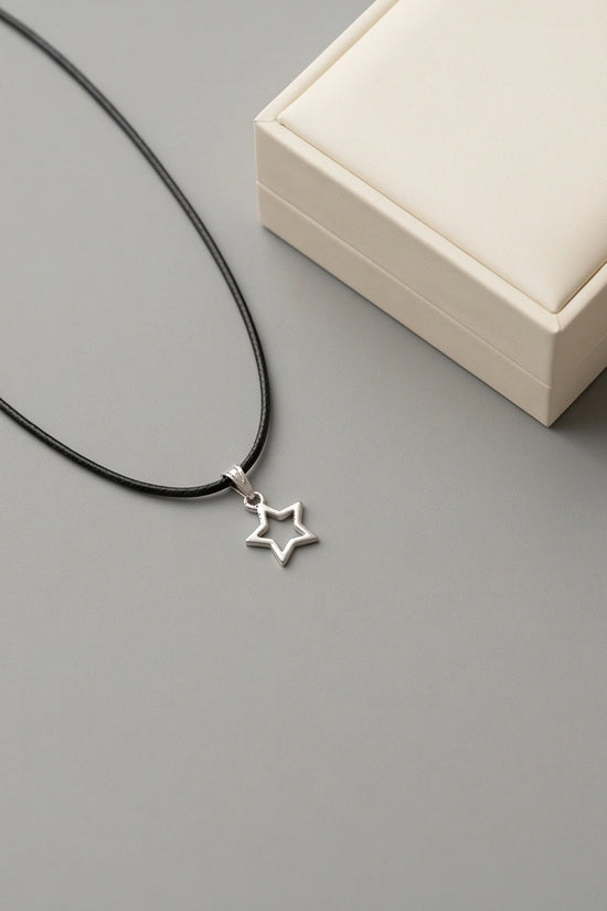Silver Open Star Pendant Necklace