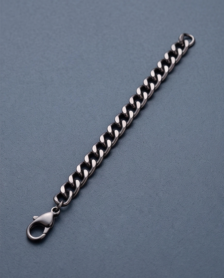 Gunmetal Black Curb Chain Bracelet
