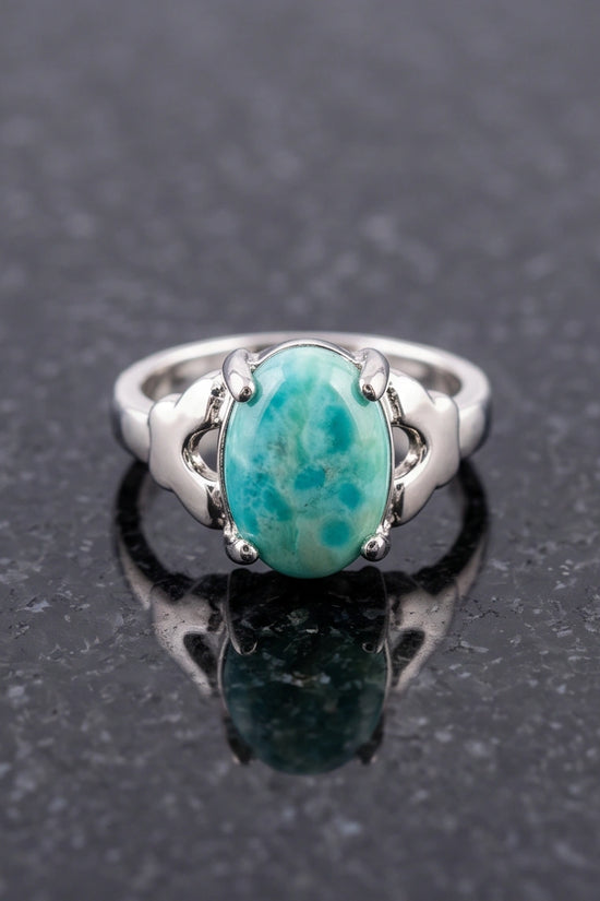 Oceanic Larimar Filigree Ring