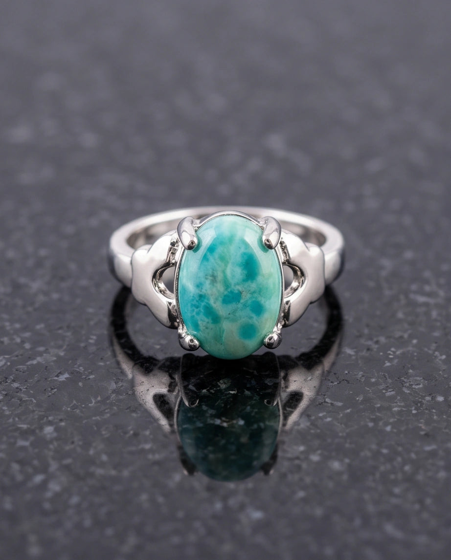 Oceanic Larimar Filigree Ring