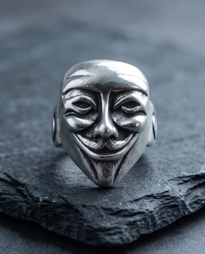Guy Fawkes Mask Sculpted Ring