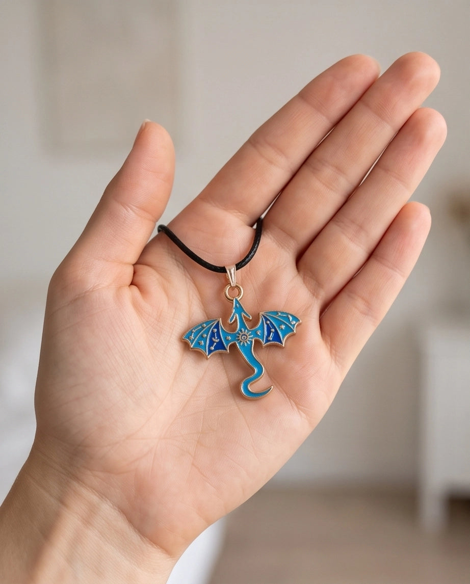 Blue Celestial Dragon Cord Necklace