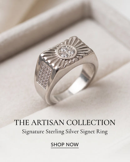 Celestial Sunburst Triple-Crystal Stippled Band Silver Ring
