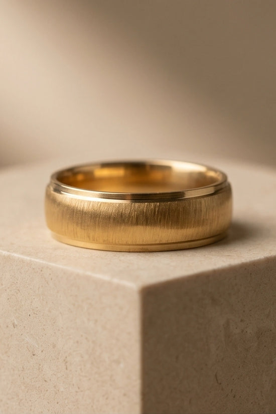 Classic Brushed Gold Band Ring
