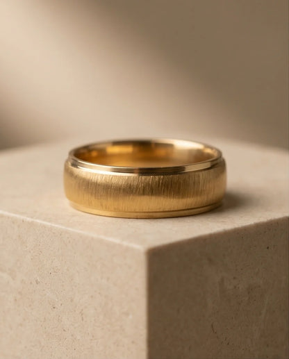 Classic Brushed Gold Band Ring
