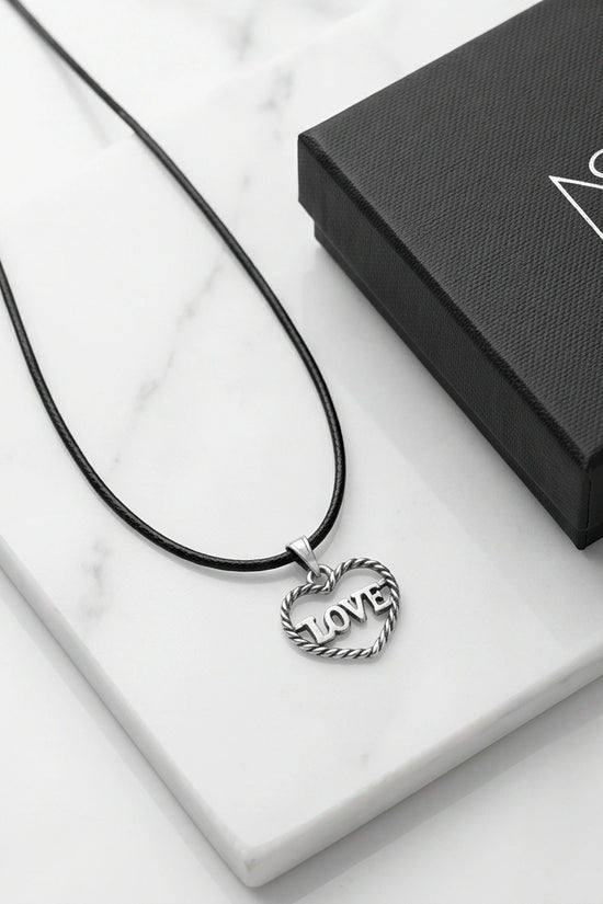 The Sweet Bond: Twisted Heart "LOVE" Pendant Necklace