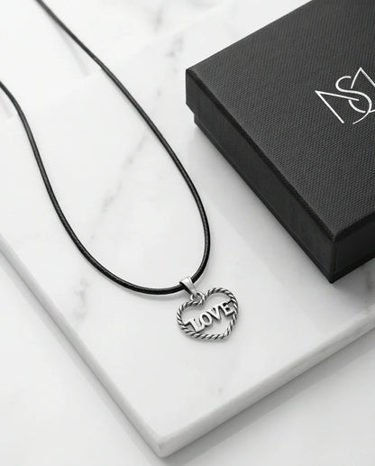 The Sweet Bond: Twisted Heart "LOVE" Pendant Necklace