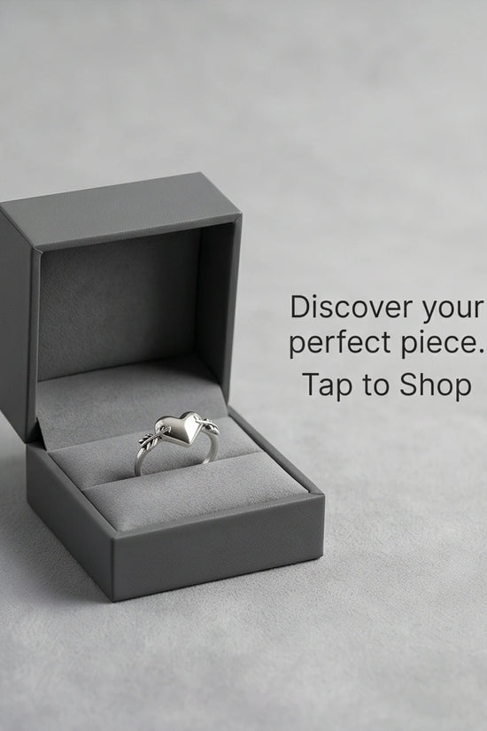 Sterling Silver Cupid's Arrow Heart Ring