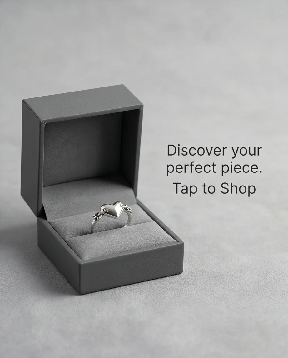 Sterling Silver Cupid's Arrow Heart Ring