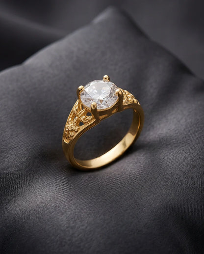 Golden Empress Moissanite Filigree Ring