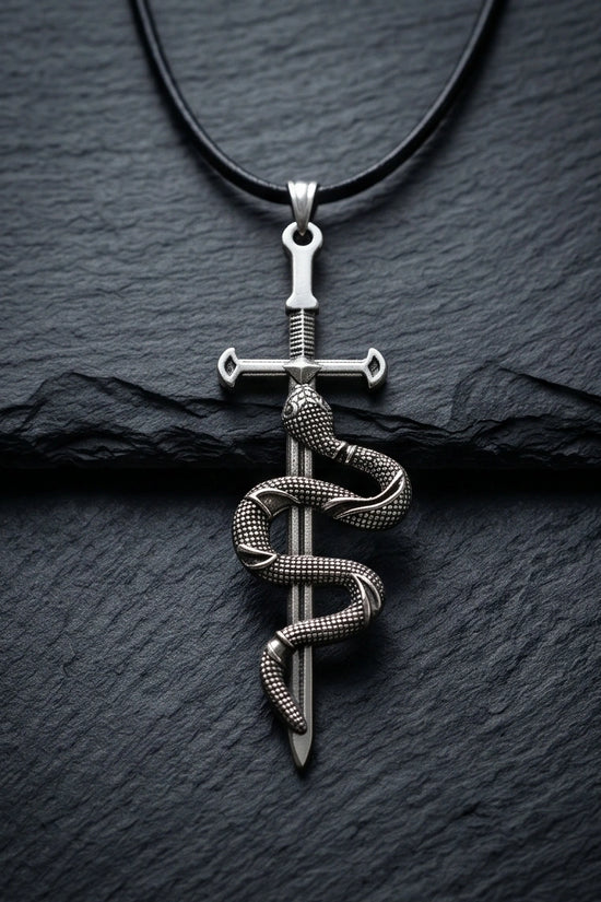 The Jormungandr Serpent Sword Necklace