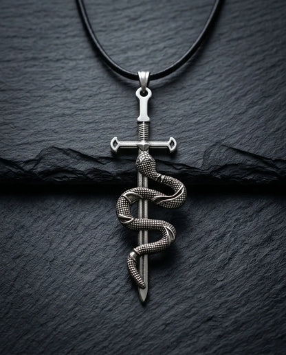 The Jormungandr Serpent Sword Necklace