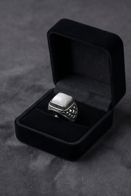 Imperial Alabaster Shield Signet Ring