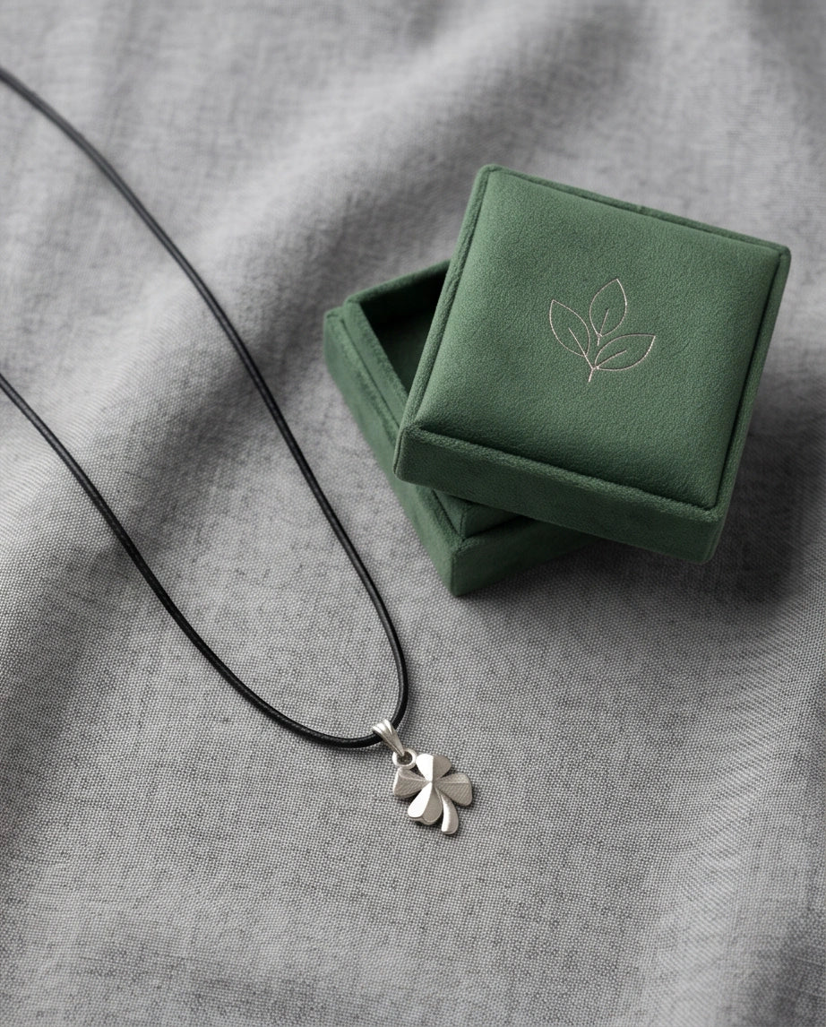 Silver Four-Leaf Clover Luck Necklace