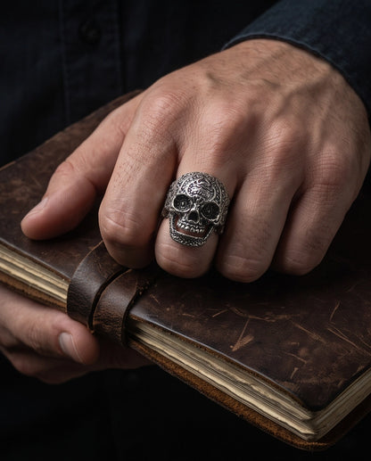 Filigree Calavera Sugar Skull Ring