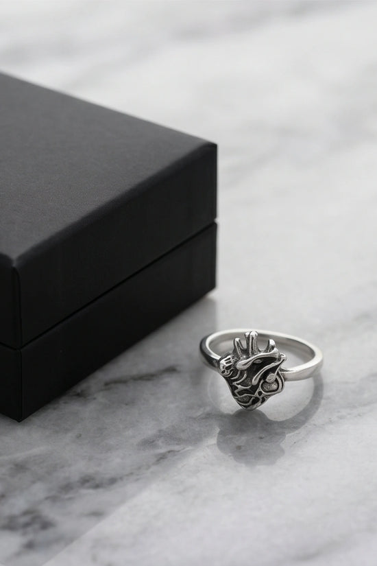 Gothic Sterling Silver Anatomical Heart Ring