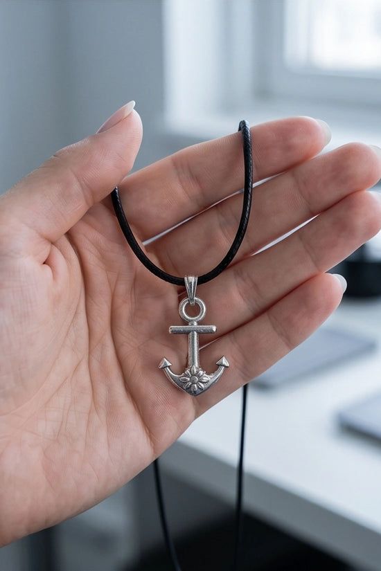 The Sunken Bloom: Vintage Anchor & Sunflower Pendant Necklace