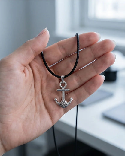 The Sunken Bloom: Vintage Anchor & Sunflower Pendant Necklace