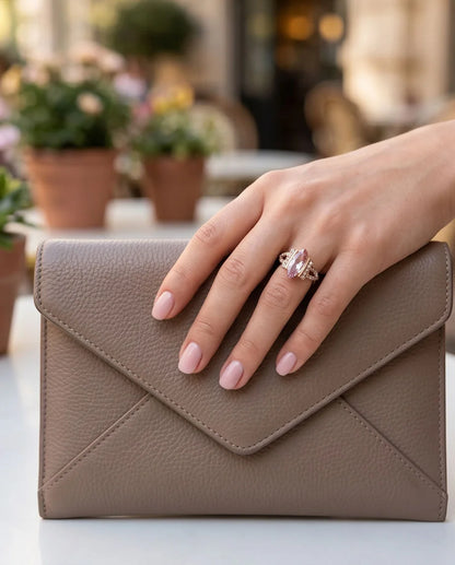 Rose Gold Marquise Pink Topaz Vintage Ring