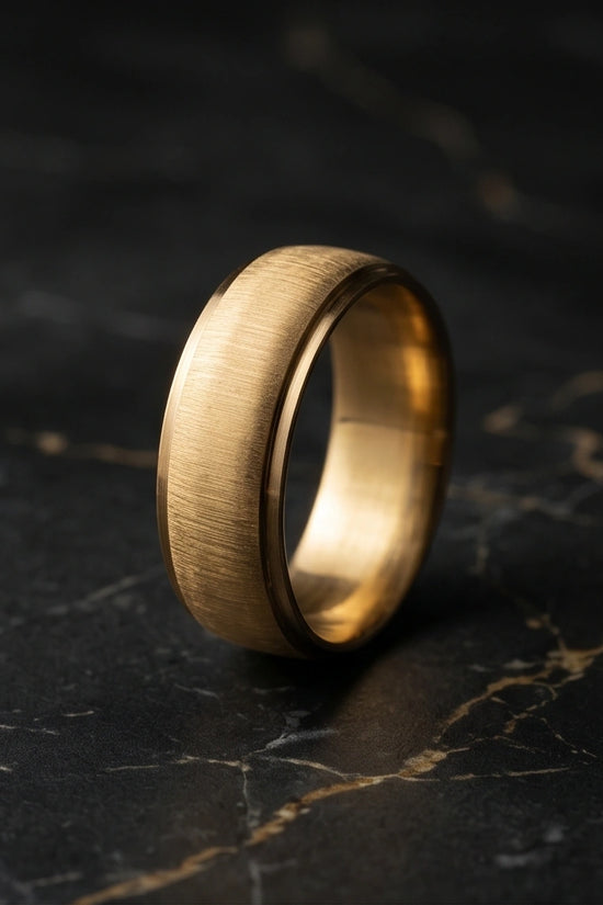 Classic Brushed Gold Band Ring