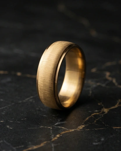 Classic Brushed Gold Band Ring