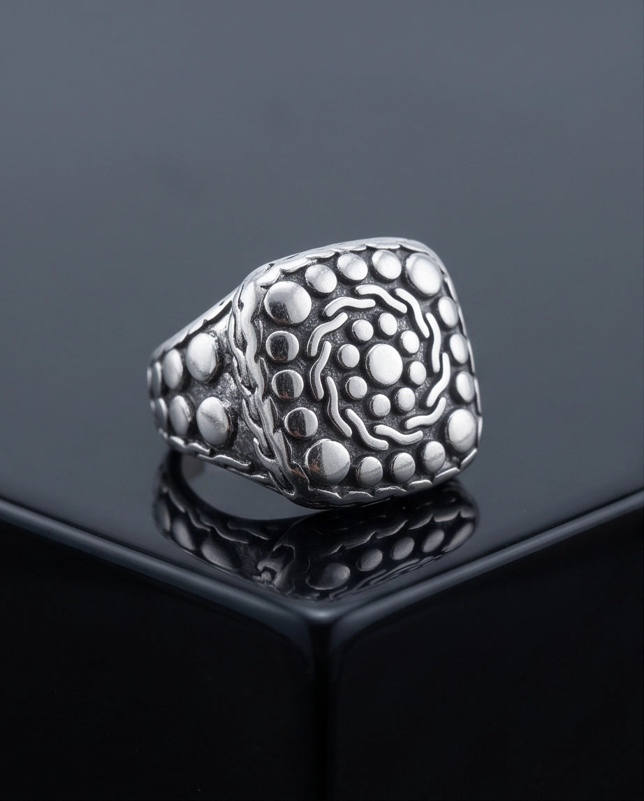 Constellation Studded Cushion Signet Ring