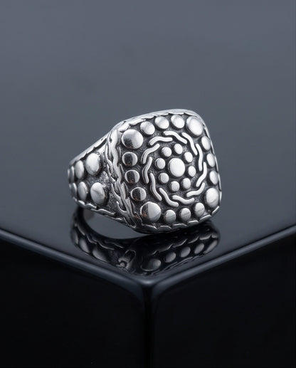 Constellation Studded Cushion Signet Ring